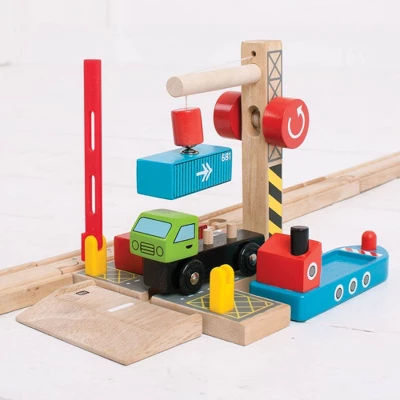 Bigjigs Rail Container Shipping Yard Wooden Railway Train Set Accessory 5 Bigjigs Rail Container Shipping Yard Wooden Railway Train Set Accessory - Image 3