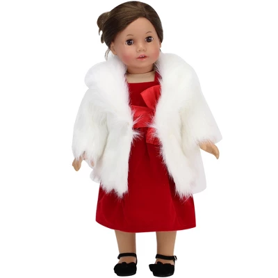 Sophia’s Faux Faux Fur Coat With Sash Closure For 18" Dolls, Ivory 4 Sophia’s Faux Faux Fur Coat With Sash Closure For 18" Dolls, Ivory - Image 2