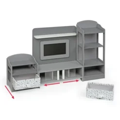 Media Room Furniture Set For 18" Dolls - Gray/White -Learning Toys Sales GUEST 02d6474e 5715 4cb8 b420 6ad3f9aa50fb
