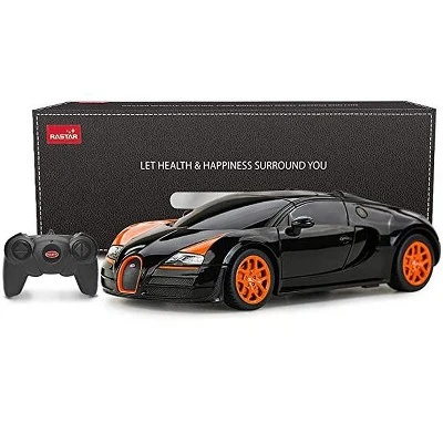 Link Ready! Set! Play!1:24 Scale Radio Remote Control Bugatti Veyron Car Toy - Black/Orange 8 Link Ready! Set! Play!1:24 Scale Radio Remote Control Bugatti Veyron Car Toy - Black/Orange - Image 6