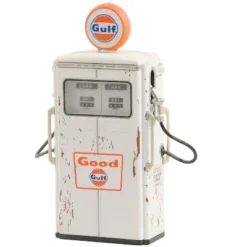 1954 Tokheim 350 Twin Gas Pump "Good Gulf - Gulf Oil" White (Weathered) "Vintage Gas Pumps" 1/18 Diecast Model By Greenlight