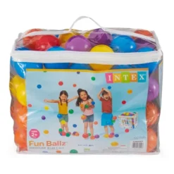 Intex 100-Pack Large Plastic Multi-Colored Fun Ballz For Ball Pits Or Splash Pools, Includes Bag For Safety And Storage -Learning Toys Sales GUEST 07f4d696 bf8d 4bf2 9df7 b9a483b7b722