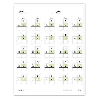 2pk One Page A Day Single And Double Digit Multiplication Math Practice Kit - Channie's 8 2pk One Page A Day Single And Double Digit Multiplication Math Practice Kit - Channie's - Image 6
