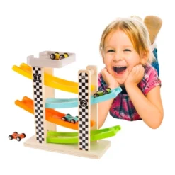 Toy Time Ramp And Colorful Racecar Set- Wooden Car Racer With 4 Colorful Cars With Moving Wheels -Learning Toys Sales GUEST 0f158cd4 e713 4a2c 871d cb3fca774498