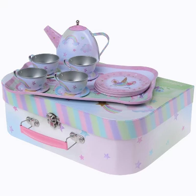 Jewelkeeper Tin Tea Set & Carrying Case - Unicorn Design - 15 Piece 8 Jewelkeeper Tin Tea Set & Carrying Case - Unicorn Design - 15 Piece - Image 6