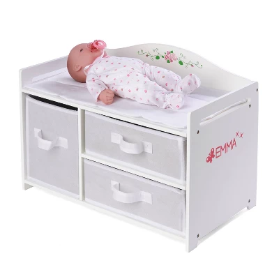Badger Basket Doll Care Station With Three Baskets And Pocket Organizer - White Rose 7 Badger Basket Doll Care Station With Three Baskets And Pocket Organizer - White Rose - Image 5