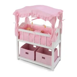 Badger Basket Doll Canopy Crib With Mobile & Storage Bins -Learning Toys Sales GUEST 16503c53 5ace 4ccb 9f5e be98d0089b9f