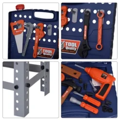 Qaba 68 Pcs Kids Tool Bench, Foldable Pretend Workbench Toy Tool Set, Power Tools Workshop With Electric Drill For Toddler 3 To 6 Years Old -Learning Toys Sales GUEST 1710bffe 4697 4609 8d76 1d5972608661