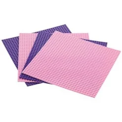 Big Bag Of Bricks Large Pink & Purple Building Plates 10"x10", 4 Pack