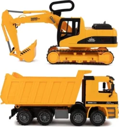 Toy To Enjoy Excavator & Dump Truck Toy For Kids (Set Of 2) 15 X 5 X 5 Inches -Learning Toys Sales GUEST 1aac7ba5 8ca4 4bcd 94a4 043bd887f939