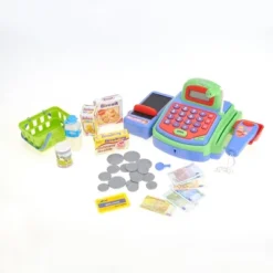 Ready! Set! Play! Link Pretend Play Electronic Cash Register Toy, Realistic Actions & Sounds - Green