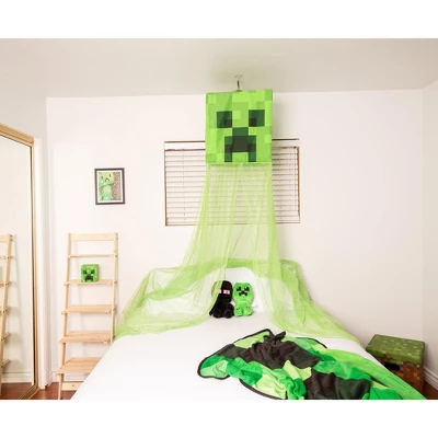 Ukonic Minecraft Green Creeper Kids Bed Canopy, Hanging Curtain Netting 7 Ukonic Minecraft Green Creeper Kids Bed Canopy, Hanging Curtain Netting - Image 5