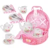 Jewelkeeper Porcelain Tea Set With Picnic Basket - Pink - 18 Pieces -Learning Toys Sales GUEST 21fab3e2 e47c 4dc0 9a87 d76bdb8a7a27