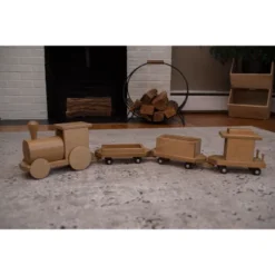Remley Kids Wooden Toy Freight Train