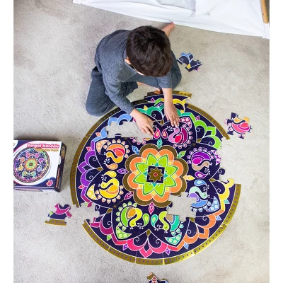 Kulture Khazana Rangoli Mandala Circular Floor Puzzle - 48pc 4 Kulture Khazana Rangoli Mandala Circular Floor Puzzle - 48pc - Image 2