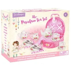 Jewelkeeper Porcelain Tea Set With Picnic Basket - Pink - 18 Pieces -Learning Toys Sales GUEST 24445620 613a 46d4 9158 a9ead5a8aeb4
