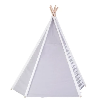Kaplan Early Learning Easy View Foldable Gray And White Canvas Tent 4 Kaplan Early Learning Easy View Foldable Gray And White Canvas Tent - Image 2