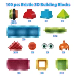 Contixo STEM Building Toys, ST6 100 Pcs Bristle Shape 3D Tiles Set Construction Learning Stacking Educational Blocks, Creativity Beyond Imagination -Learning Toys Sales GUEST 2857bd73 e686 4f50 b5b3 413110fc1aa5