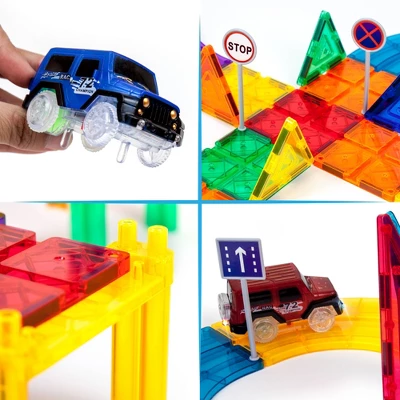 Picasso Tiles Magnetic Race Track 128pc Building Set 6 Picasso Tiles Magnetic Race Track 128pc Building Set - Image 4