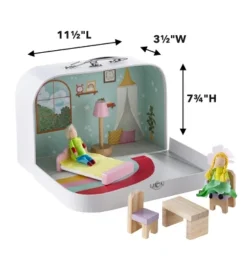HearthSong 11 Inch Rainbow Cottage Travel Dollhouse Set With 2 Dolls And 5 Piece Furniture Set -Learning Toys Sales GUEST 29583544 3227 4c39 a91e 55e14113b82d