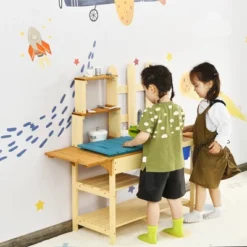 Costway Kid's Wooden Mud Kitchen Pretend Cook Playset Toy For Children -Learning Toys Sales GUEST 2c369f67 52d2 41a7 9fd0 4e949b0f33f7