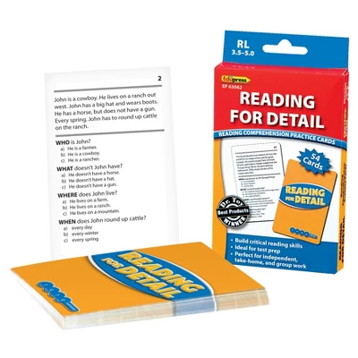 Edupress Reading For Detail Practice Cards Blue Level, Levels 3.5-5.0 4 Edupress Reading For Detail Practice Cards Blue Level, Levels 3.5-5.0 - Image 2