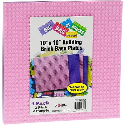 Big Bag Of Bricks Large Pink & Purple Building Plates 10"x10", 4 Pack 4 Big Bag Of Bricks Large Pink & Purple Building Plates 10"x10", 4 Pack - Image 2