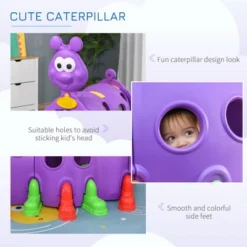 Qaba Caterpillar Climbing Tunnel For Kids Climb-N-Crawl Toy Indoor & Outdoor Toddler Play Structure For 3-6 Years Old, Purple -Learning Toys Sales GUEST 3276fa94 bc0e 4e22 8cc9 dc716924de99