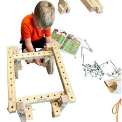 Woodmobiel By Funphix Standard Kit |Modular Construction Toy With 26 Wood Pieces, 4 Wheels, Real Nuts & Bolts -Learning Toys Sales GUEST 33d0b18b 49a9 4713 8bec d5a9a69f25e9