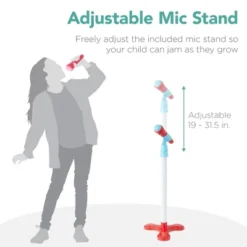 Best Choice Products 19in Kids Flash Guitar, Pretend Play Musical Instrument Toy For Toddlers W/ Mic, Stand - Blue -Learning Toys Sales GUEST 3572e5ab f46b 43ab ad24 536e4619c316