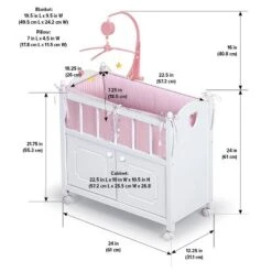 Badger Basket Cabinet Doll Crib With Gingham Bedding And Free Personalization Kit - White/Pink -Learning Toys Sales GUEST 38d05b4c 72f5 427f 8dd7 df429d55c13c