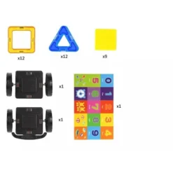 Link Kids Magnetic Building Blocks Tile Set With Storage Case 36 Piece Set STEM Great Educational Toy