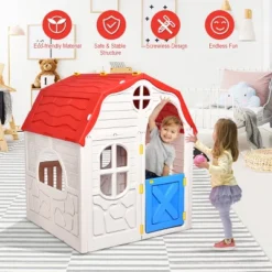 Costway Kids Cottage Playhouse Foldable Plastic Play House Indoor Outdoor Toy Portable -Learning Toys Sales GUEST 42d9ca03 559b 48e3 9d5c 3976e1b4a921