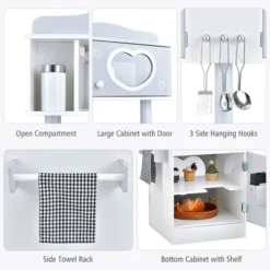 Costway Kids Kitchen PlaySet Pretend Wooden Play Kitchen With IceDispenser&Stovefor Toddler -Learning Toys Sales GUEST 44222ea0 8a76 48f6 937e bb49d7ed9d91