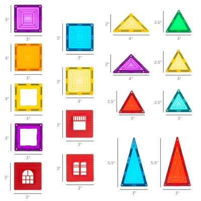 Best Choice Products 32-Piece Colorful Kids Mini Magnetic Tiles Educational STEM Toy Set W/ Carrying Case, Rounded Edges 8 Best Choice Products 32-Piece Colorful Kids Mini Magnetic Tiles Educational STEM Toy Set W/ Carrying Case, Rounded Edges - Image 6