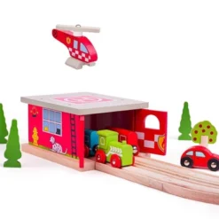 Bigjigs Rail Fire Station Shed Wooden Railway Train Set Accessory -Learning Toys Sales GUEST 473d47ff a730 4198 adb2 b59eac851600