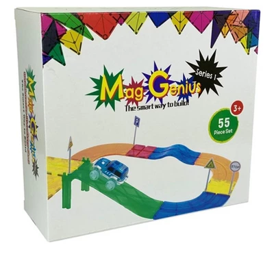 Mag Genius 55 Pieces Magnetic Speedway Racetracks With Self Driving Battery Powered Race Cars 3 Mag Genius 55 Pieces Magnetic Speedway Racetracks With Self Driving Battery Powered Race Cars