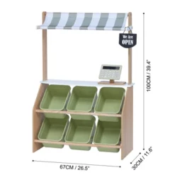 Teamson Kids - Little Helper Market Play Stand Play Kitchen - Olive Green -Learning Toys Sales GUEST 4c628667 d19d 48dd 83e7 6de89e6a4f5d