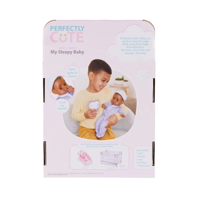 Perfectly Cute 14" Sleepy Time Baby Doll - Brown Hair/Brown Eyes 10 Perfectly Cute 14" Sleepy Time Baby Doll - Brown Hair/Brown Eyes - Image 8