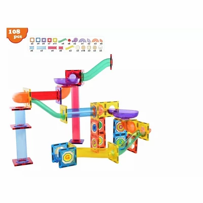 Link Kids Magnetic Building Blocks Tile Fantasy Castle Set Help Build Kids Creativity Minds Open Ended Play Educational 108 Piece Set 4 Link Kids Magnetic Building Blocks Tile Fantasy Castle Set Help Build Kids Creativity Minds Open Ended Play Educational 108 Piece Set - Image 2