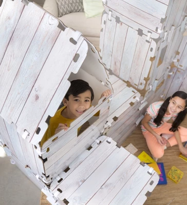 HearthSong 16-Panel Shiplap Fantasy Forts Indoor Building Kit With Hook And Loop Tape 4 HearthSong 16-Panel Shiplap Fantasy Forts Indoor Building Kit With Hook And Loop Tape - Image 2