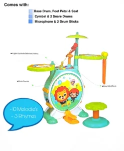 Play Baby - Kids Toddler First Electric Drum Kit Set With Mic And Seat -Learning Toys Sales GUEST 52d5de7d 0922 4e44 b4d2 c7f009fe4c5d