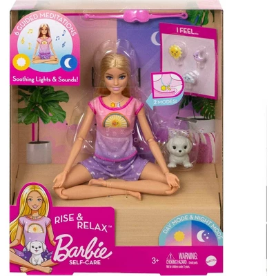 Barbie Self-Care Rise & Relax Doll With Yellow Puppy 7 Barbie Self-Care Rise & Relax Doll With Yellow Puppy - Image 5