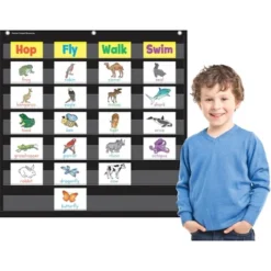 Teacher Created Resources Black 7 Pocket Chart, 28 X 28 Inches