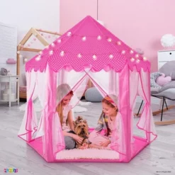Large Playhouse Tent - Princess Castle Pink With Star Lights And Carry Bag - Play22USA -Learning Toys Sales GUEST 548377c0 2569 4e49 aed8 f116b36cbad9