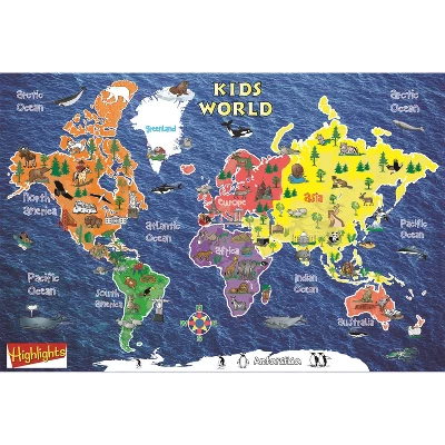 Replogle Globes Kids World Peel & Stick Wall Map, 42" X 30" 3 Replogle Globes Kids World Peel & Stick Wall Map, 42" X 30"