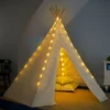 HearthSong 7Õ Cotton Canvas And Wooden Pole Indoor/Outdoor Family Tent With 7Õ Battery-Operated Tent Lights -Learning Toys Sales GUEST 580e2ce2 761a 4663 a374 278d682b6b2a