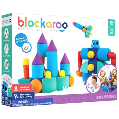 Blockaroo Magnetic Foam Building Blocks, Soft Foam Blocks To Develop Early STEM Learning Skills, Ultimate Bath Toy For Toddlers & Kids - Castle Set 3 Blockaroo Magnetic Foam Building Blocks, Soft Foam Blocks To Develop Early STEM Learning Skills, Ultimate Bath Toy For Toddlers & Kids - Castle Set
