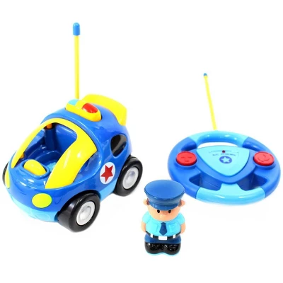 Link 4" Cartoon RC Police Car With Music, Lights & Action Figure, Remote Control Toy For Toddlers & Kids | Blue 4 Link 4" Cartoon RC Police Car With Music, Lights & Action Figure, Remote Control Toy For Toddlers & Kids | Blue - Image 2