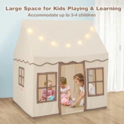 Costway Kids Play Castle Tent Large Playhouse Toys Gifts With Star Lights Washable Mat -Learning Toys Sales GUEST 5d613be5 afb6 4951 bb62 12b14a275751